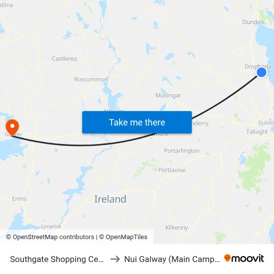 Southgate Shopping Centre to Nui Galway (Main Campus) map