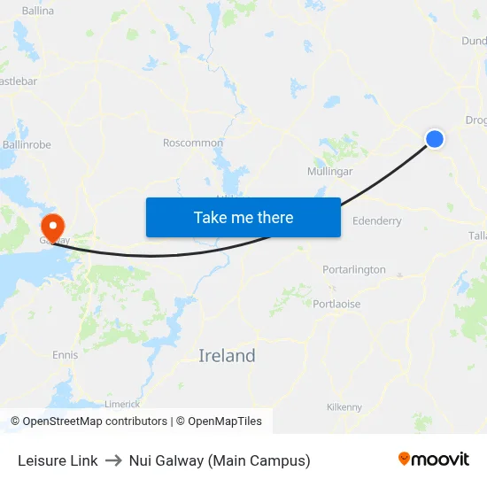 Leisure Link to Nui Galway (Main Campus) map