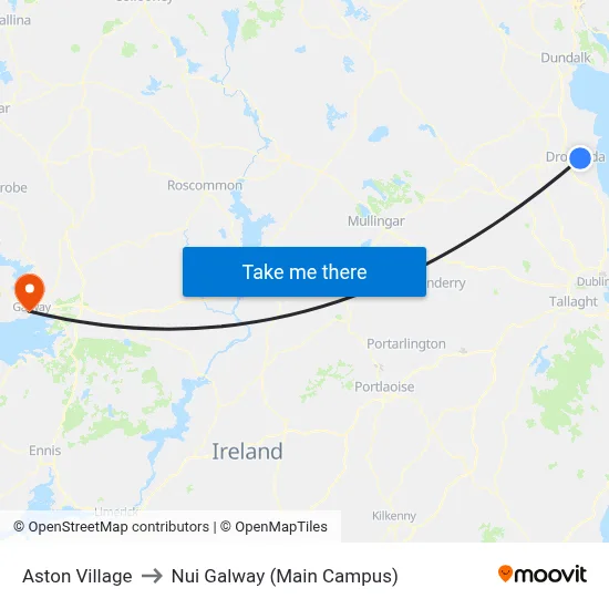 Aston Village to Nui Galway (Main Campus) map