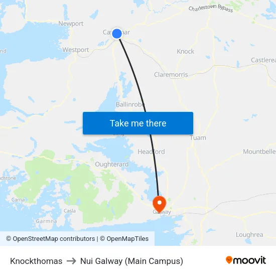 Knockthomas to Nui Galway (Main Campus) map