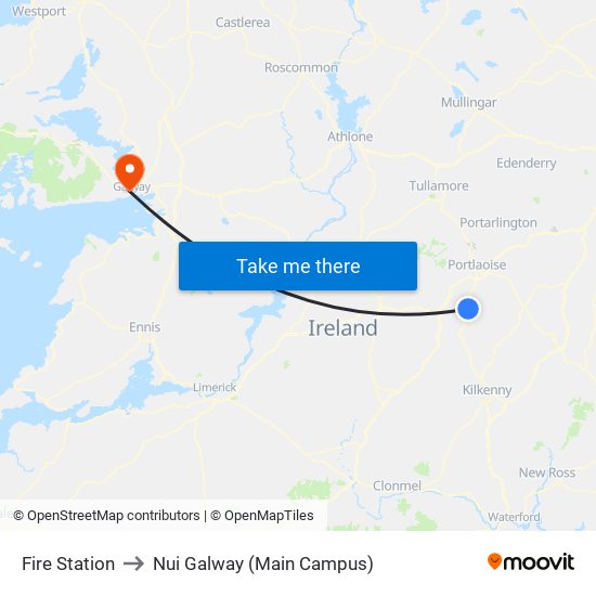 Fire Station to Nui Galway (Main Campus) map
