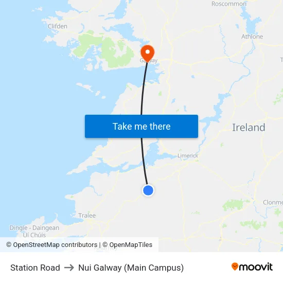 Station Road to Nui Galway (Main Campus) map