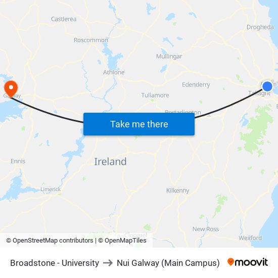 Broadstone - University to Nui Galway (Main Campus) map