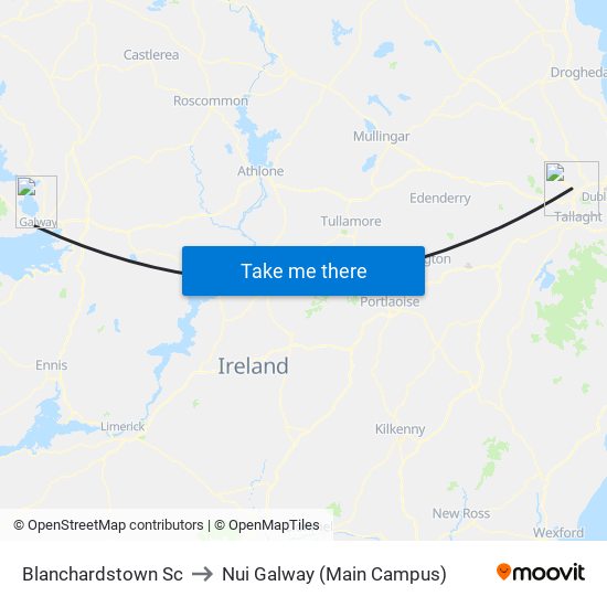 Blanchardstown Sc to Nui Galway (Main Campus) map