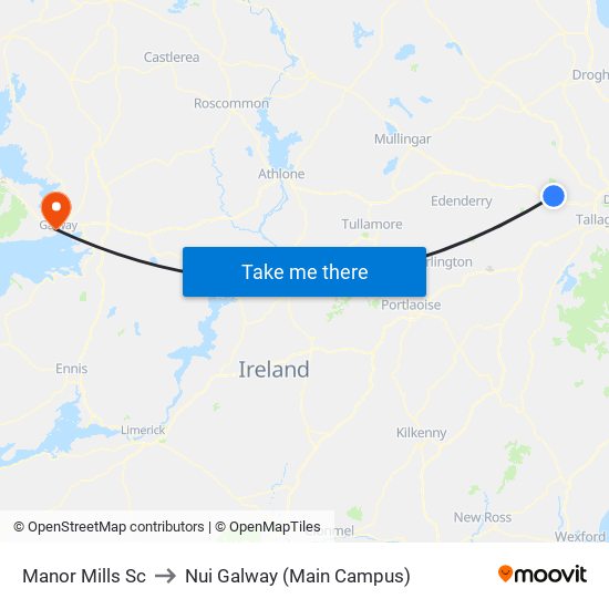 Manor Mills Sc to Nui Galway (Main Campus) map