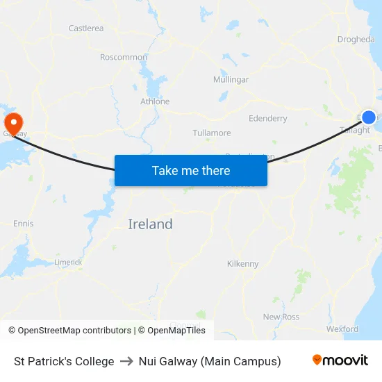 St Patrick's College to Nui Galway (Main Campus) map