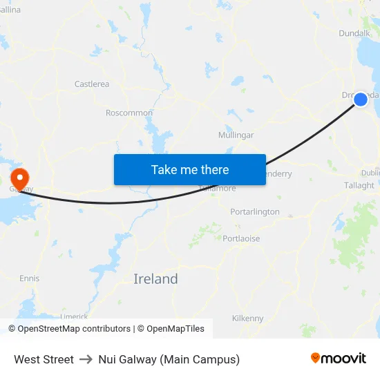 West Street to Nui Galway (Main Campus) map