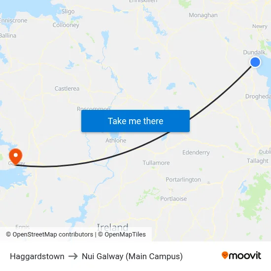 Haggardstown to Nui Galway (Main Campus) map