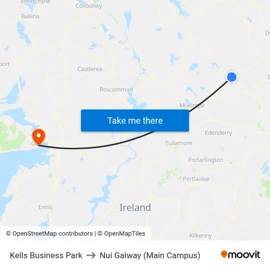 Kells Business Park to Nui Galway (Main Campus) map