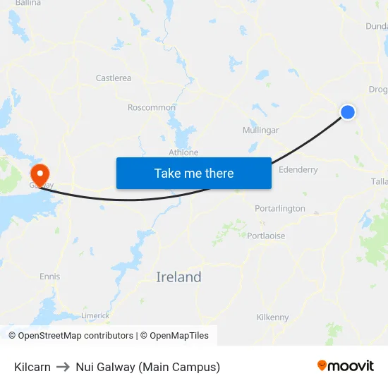 Kilcarn to Nui Galway (Main Campus) map