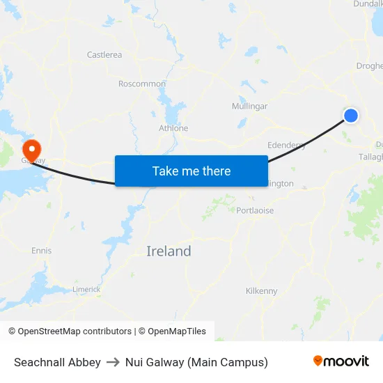 Seachnall Abbey to Nui Galway (Main Campus) map