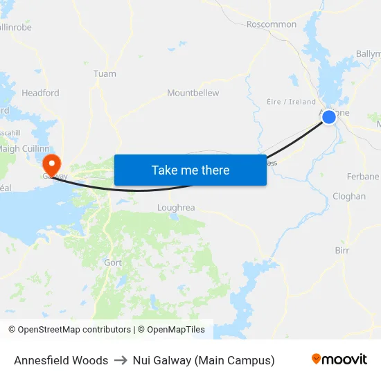 Annesfield Woods to Nui Galway (Main Campus) map