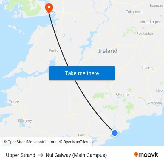 Upper Strand to Nui Galway (Main Campus) map