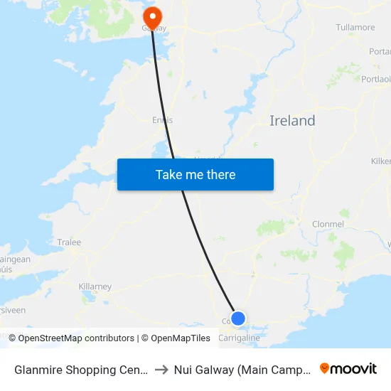 Glanmire Shopping Centre to Nui Galway (Main Campus) map