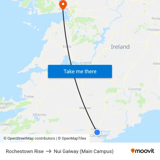 Rochestown Rise to Nui Galway (Main Campus) map