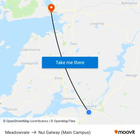 Meadowvale to Nui Galway (Main Campus) map