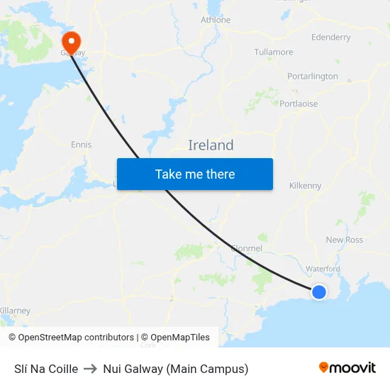 Slí Na Coille to Nui Galway (Main Campus) map
