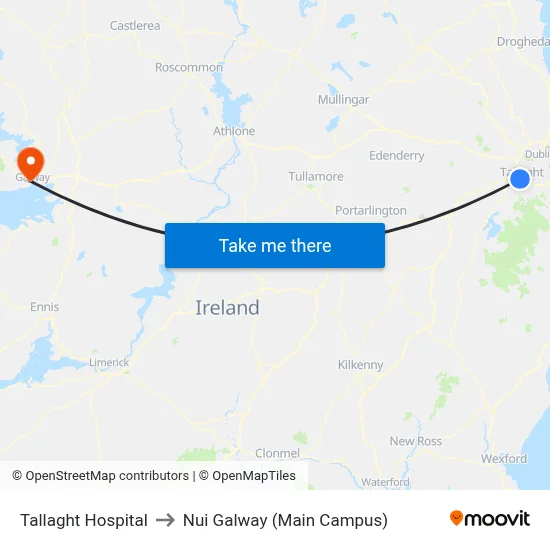 Tallaght Hospital to Nui Galway (Main Campus) map