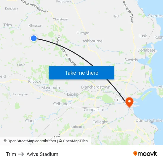 Trim to Aviva Stadium map