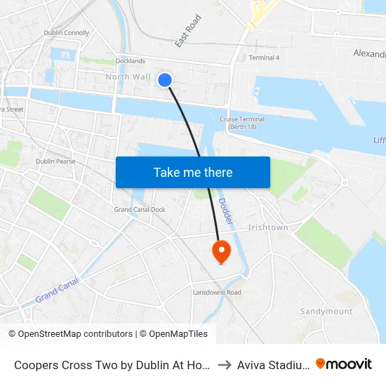 Coopers Cross Two by Dublin At Home to Aviva Stadium map