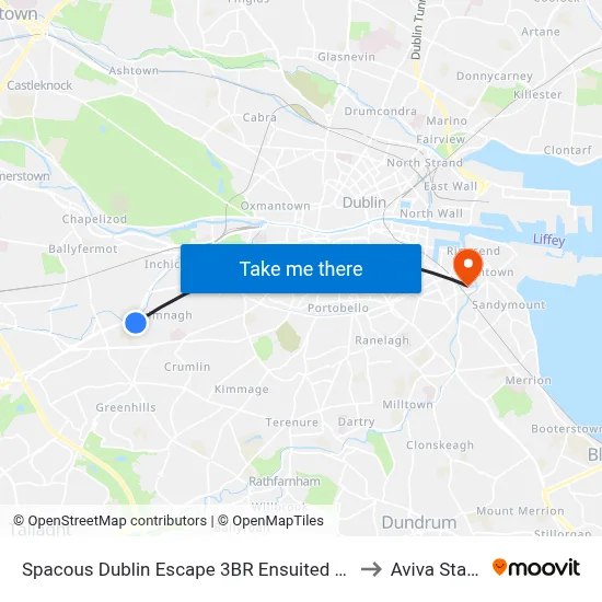 Spacous Dublin Escape 3BR Ensuited Free Parking to Aviva Stadium map