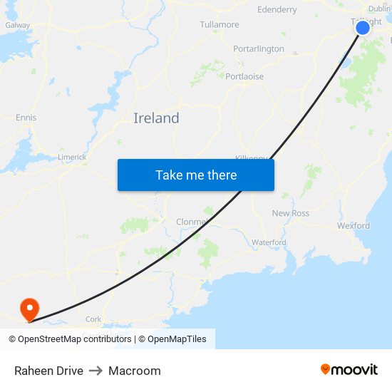 Raheen Drive to Macroom map