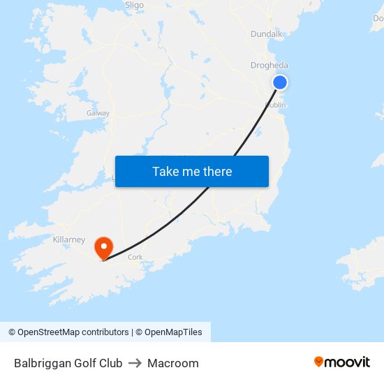 Balbriggan Golf Club to Macroom map