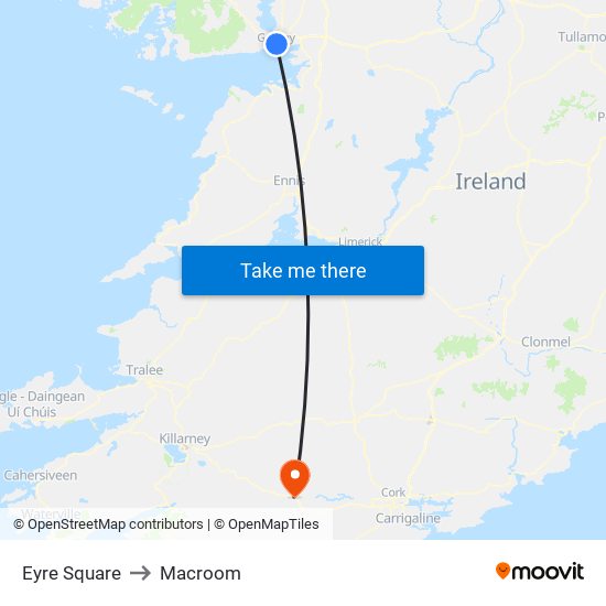 Eyre Square to Macroom map