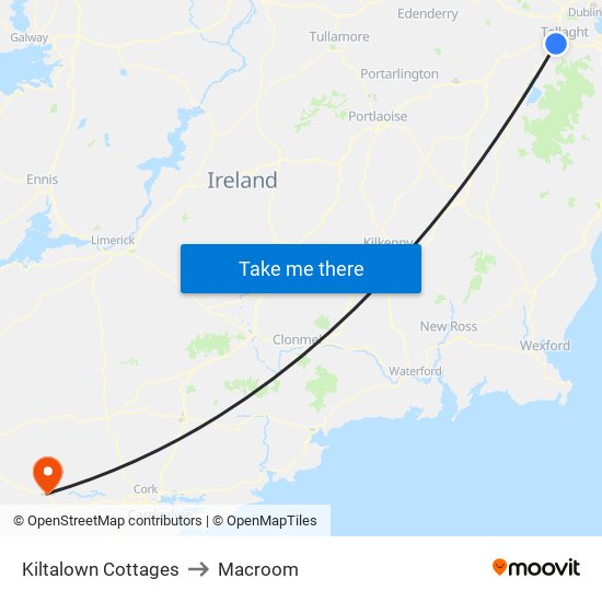 Kiltalown Cottages to Macroom map