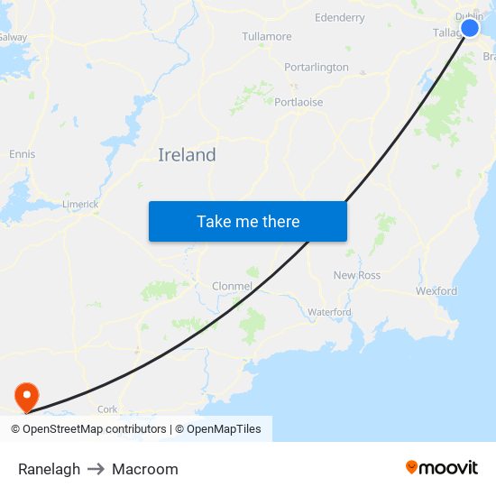 Ranelagh to Macroom map