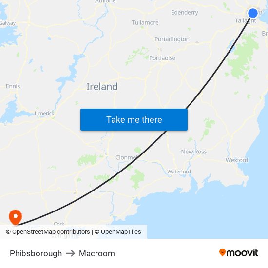 Phibsborough to Macroom map