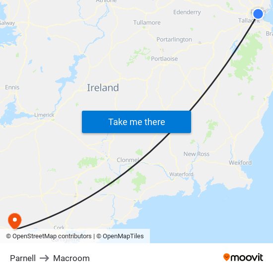 Parnell to Macroom map
