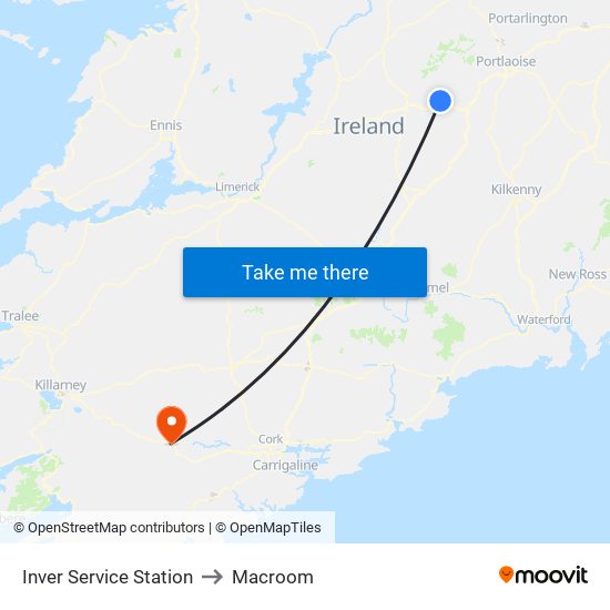 Inver Service Station to Macroom map