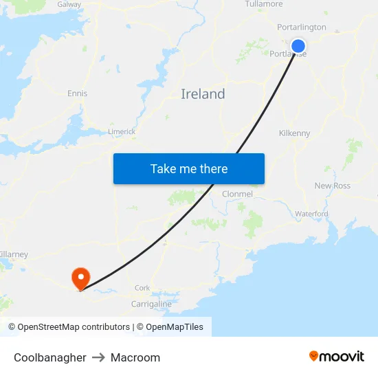 Coolbanagher to Macroom map
