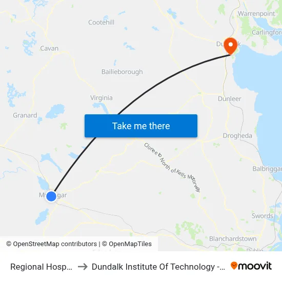 Regional Hospital to Dundalk Institute Of Technology - Dkit map