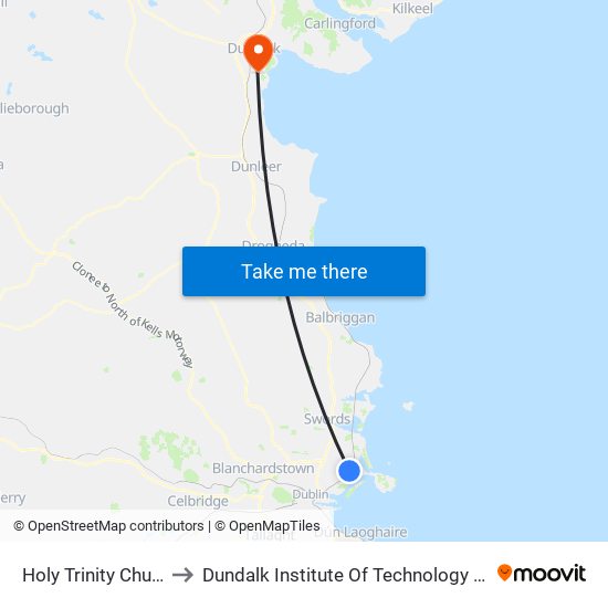 Holy Trinity Church to Dundalk Institute Of Technology - Dkit map