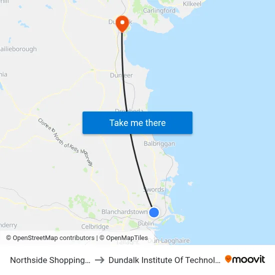 Northside Shopping Centre to Dundalk Institute Of Technology - Dkit map