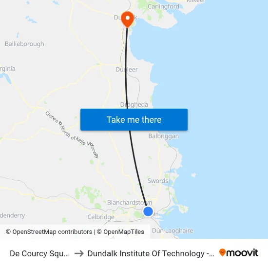De Courcy Square to Dundalk Institute Of Technology - Dkit map