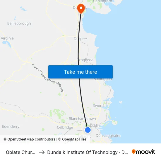 Oblate Church to Dundalk Institute Of Technology - Dkit map