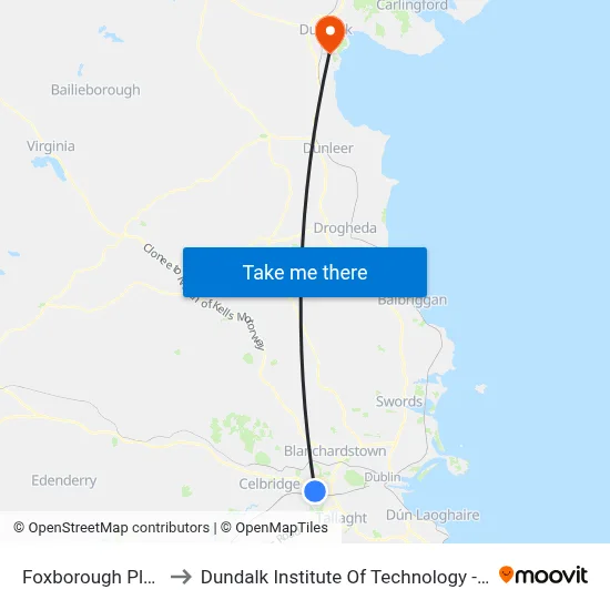 Foxborough Place to Dundalk Institute Of Technology - Dkit map