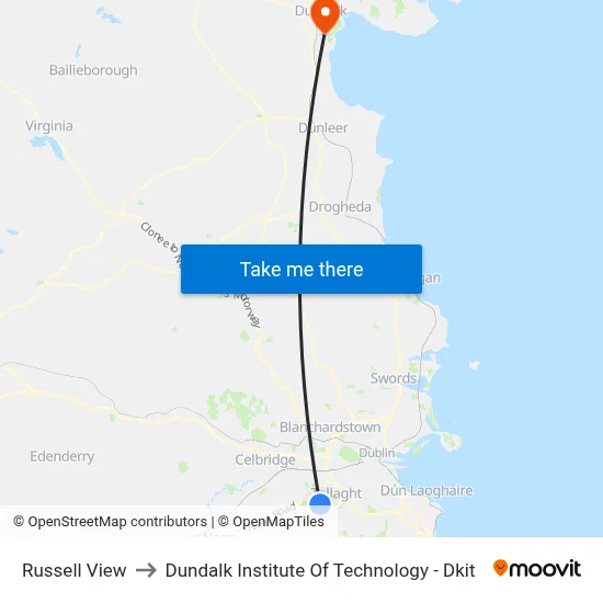 Russell View to Dundalk Institute Of Technology - Dkit map