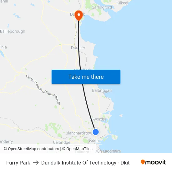 Furry Park to Dundalk Institute Of Technology - Dkit map