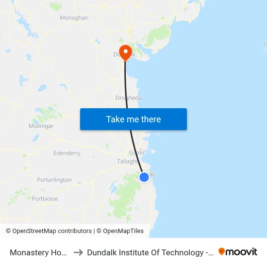 Monastery House to Dundalk Institute Of Technology - Dkit map