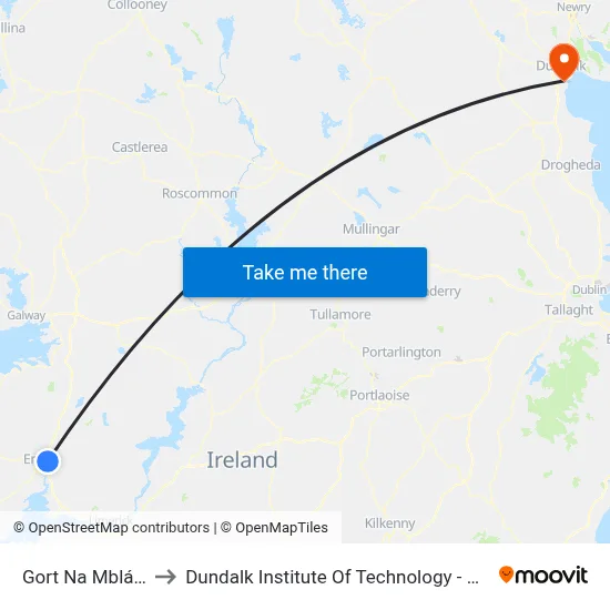 Gort Na Mbláth to Dundalk Institute Of Technology - Dkit map