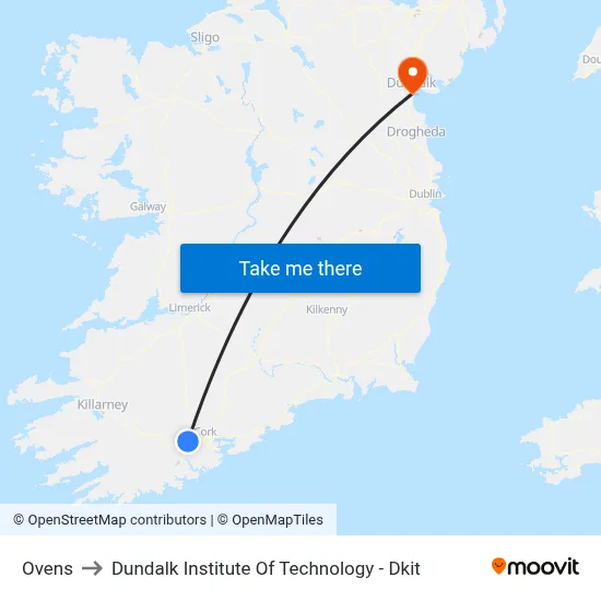 Ovens to Dundalk Institute Of Technology - Dkit map