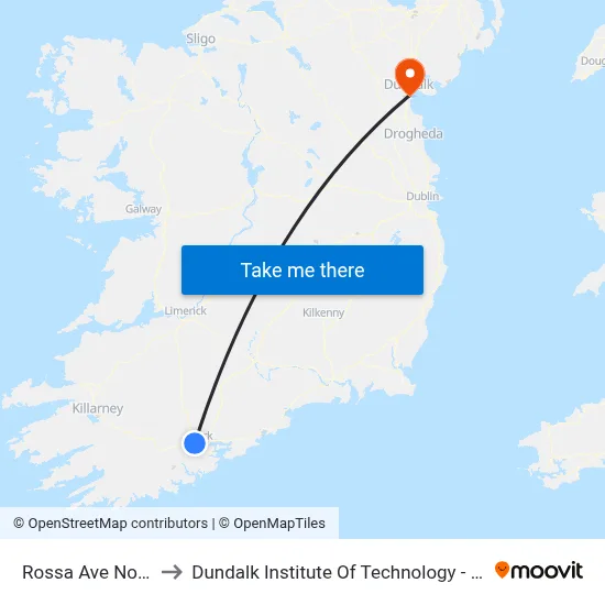 Rossa Ave North to Dundalk Institute Of Technology - Dkit map