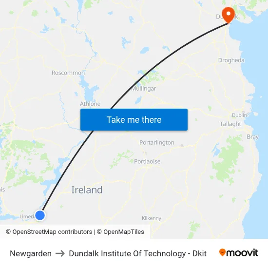 Newgarden to Dundalk Institute Of Technology - Dkit map