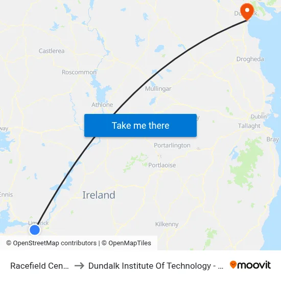 Racefield Centre to Dundalk Institute Of Technology - Dkit map