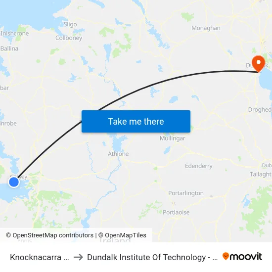 Knocknacarra Rd to Dundalk Institute Of Technology - Dkit map