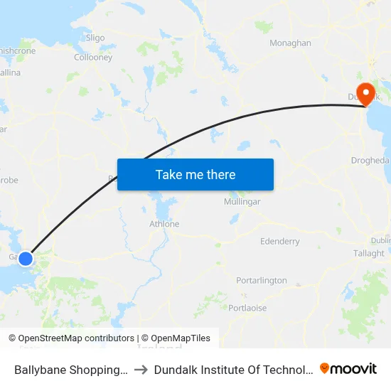 Ballybane Sc to Dundalk Institute Of Technology - Dkit map